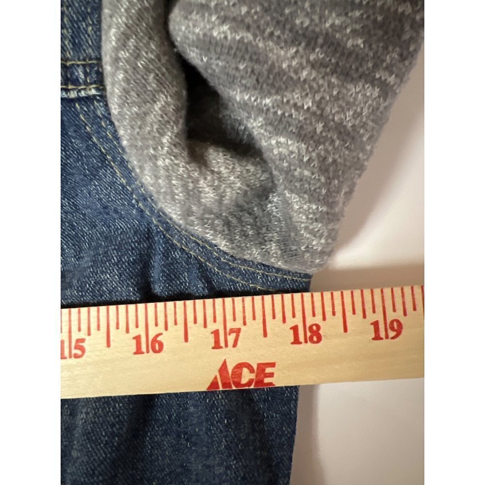 Free People Denim Knit Sleeve Hooded Hoodie Jacket Women's Size Small - Picture 8 of 10